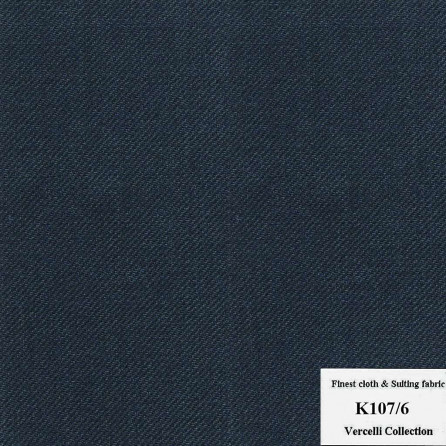 K107/6 Vercelli CXM - Vải Suit 95% Wool - Xanh Dương Trơn